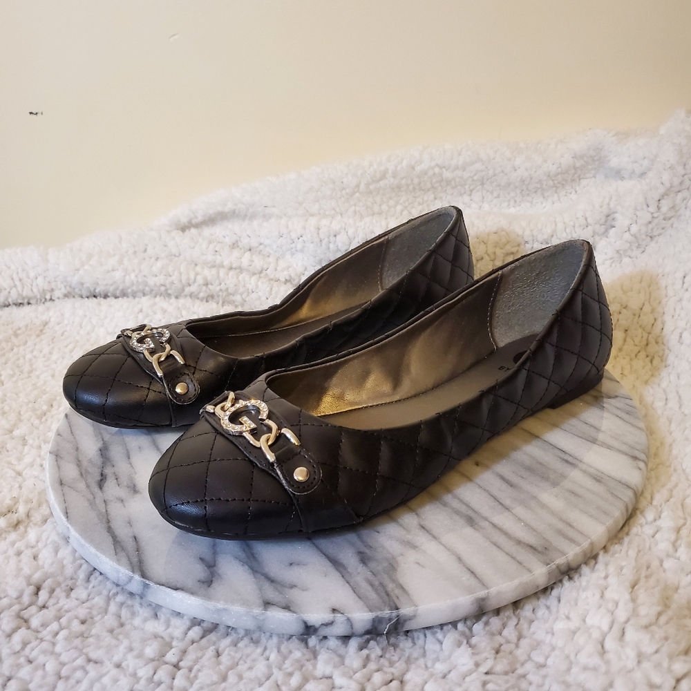 G By Guess Black Quilted Flats